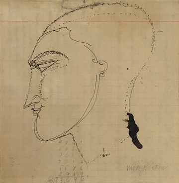 Testa di profilo by Amedeo Modigliani