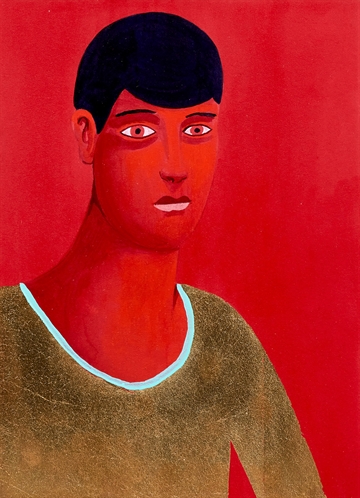 Untitled, Red Portrait by Nicolas Party